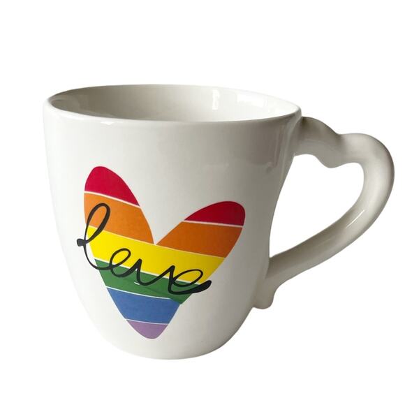 Rainbow Heart Pride Mug by Blueberry Cove Ceramic, LGBTQ, Coffee, Love Day Mug - Picture 1 of 5
